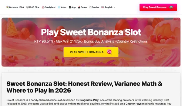 Sweet Bonanza slot game at Maxim88